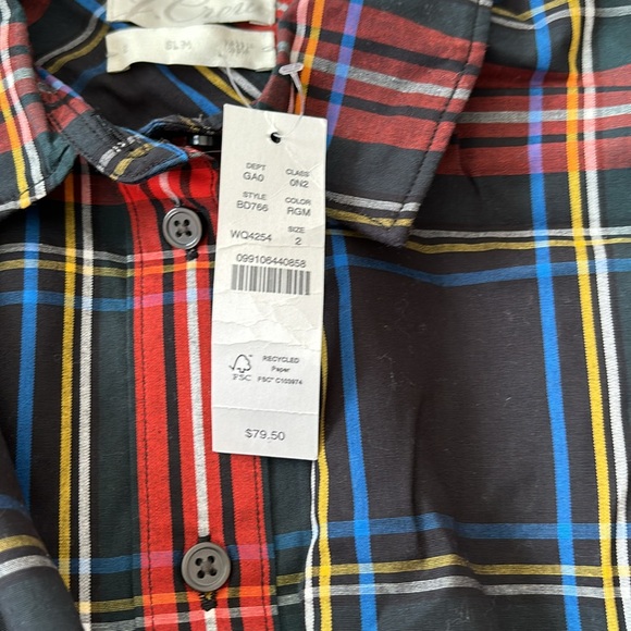 NWT J.Crew Slim fit tartan plaid button down - Picture 5 of 5